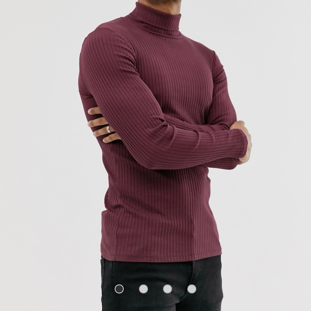 ASOS Muscle Fit Ribbed Roll Neck - Picture 4 of 6